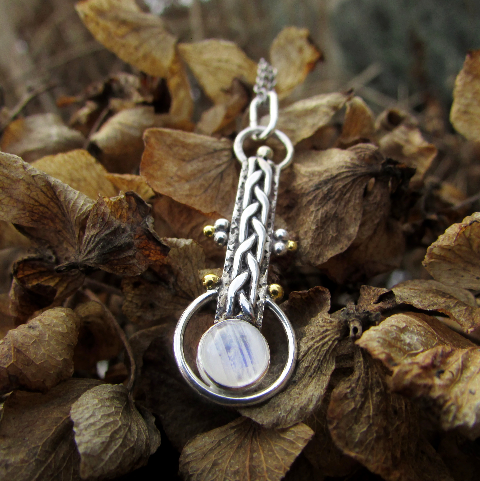 Romantický autorský šperk, stříbro + zlato